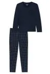 SCHIESSER Men's Long Pyjama Set Fine Interlock - Midnight blue