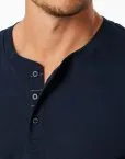 SCHIESSER Herren Schlafanzug lang Fine Interlock mit Knopfleiste - Blau