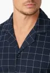 SCHIESSER Herren Schlafanzug lang Fine Interlock Kariert - Blau