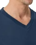 SCHIESSER Herren T-Shirt V-Ausschnitt Mix+Relax - Royalblau