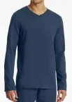 SCHIESSER Herren Langarmshirt V-Ausschnitt Mix+Relax - Royalblau