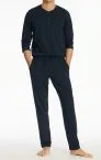 SCHIESSER Herren Schlafhose lang Mix+Relax - Dunkelblau