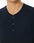 SCHIESSER Herren T-Shirt mit Knopfleiste Mix+Relax - Nachtblau