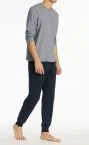 SCHIESSER Men's Long Pyjama Casual Essentials - Blue