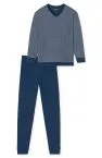 SCHIESSER Men's Long Pyjamas Comfort Essentials - Blue