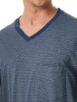 SCHIESSER Men's Long Pyjamas Comfort Essentials - Blue
