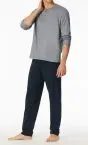 SCHIESSER Men's Long Pyjama Set Casual Essentials - Midnight blue