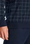 SCHIESSER Men's Long Pyjamas Fine Interlock Checkered - Midnight Blue
