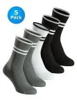 SCHIESSER Men's Socks 5-Pack with Contrast Stripes - Multicolour