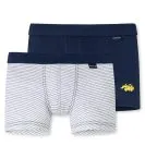 SCHIESSER Boys' Shorts Fine Rib 2-Pack Digger & Stripes - Multicolour