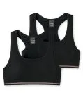 SCHIESSER Mädchen Bustier Doppelpack Long Life Rib - Schwarz