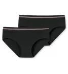 SCHIESSER Mädchen Panties Long Life Rib 2er-Pack - Schwarz