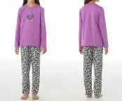 SCHIESSER Mädchen Schlafanzug lang Nightwear Animalprint - Rot