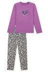 SCHIESSER Mädchen Schlafanzug lang Nightwear Animalprint - Rot – Ansicht 2