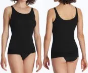 Schwarze Damen-Trägertops im Doppelpack aus der SCHIESSER Serie 95/5