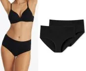 Schwarze Damen-Midislips im Doppelpack aus der SCHIESSER Serie 95/5