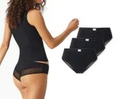 Schwarze Damen-Brazilian-Slips aus SCHIESSER Modern Multipacks