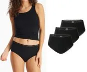Schwarze Damen-Midi-Slips aus SCHIESSER Modern Multipacks