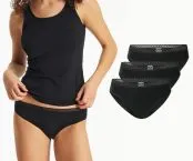 Schwarze Damen-Rio-Slips der SCHIESSER Linie Modern Multipacks