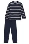 SCHIESSER Jungen-Schlafanzug lang Nightwear - Nachtblau/Weiß – Ansicht 2