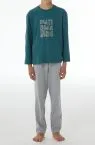 SCHIESSER Jungen Schlafanzug lang Nightwear - Tiefseegrün/Graumelange – Ansicht 3