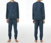 Dunkelblauer Jungen-Schlafanzug mit Skateboard-Muster aus SCHIESSER Nightwear