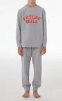 SCHIESSER Jungen Schlafanzug lang Sweatware - Grau meliert – Ansicht 2