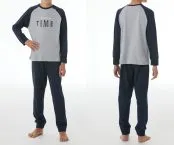Grau-dunkelblauer Jungen-Schlafanzug aus der SCHIESSER Nightwear Serie