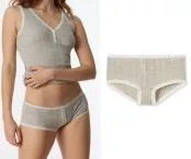 Grau melierte Damen-Micro-Pants aus der Schiesser Revival Serie