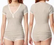 Grau meliertes Damen-Kurzarmshirt aus der SCHIESSER Revival Serie Agathe