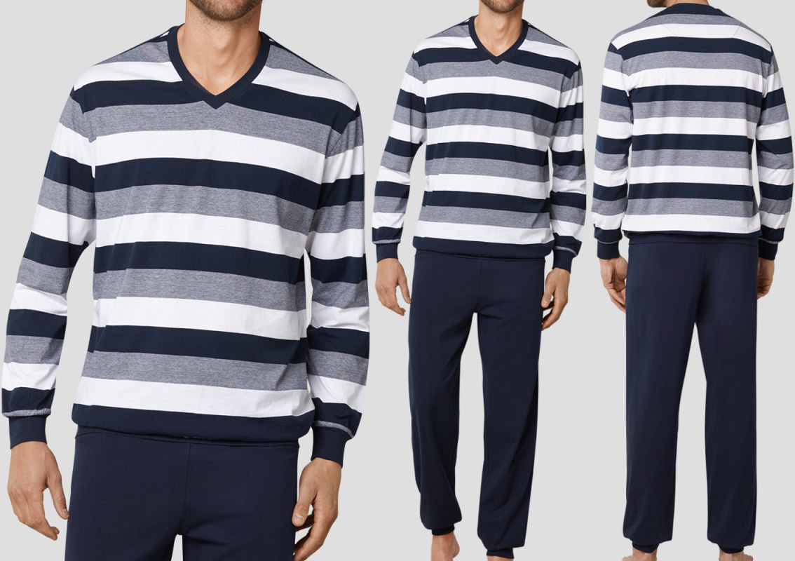 SCHIESSER Men Pyjama Long Dark Saphire
