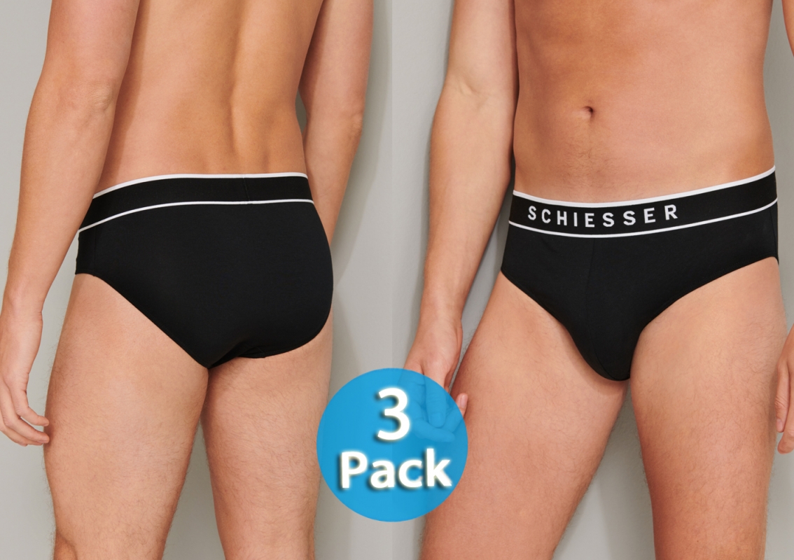 3-Pack of Men's Rio-Briefs SCHIESSER 95/5 for Men black