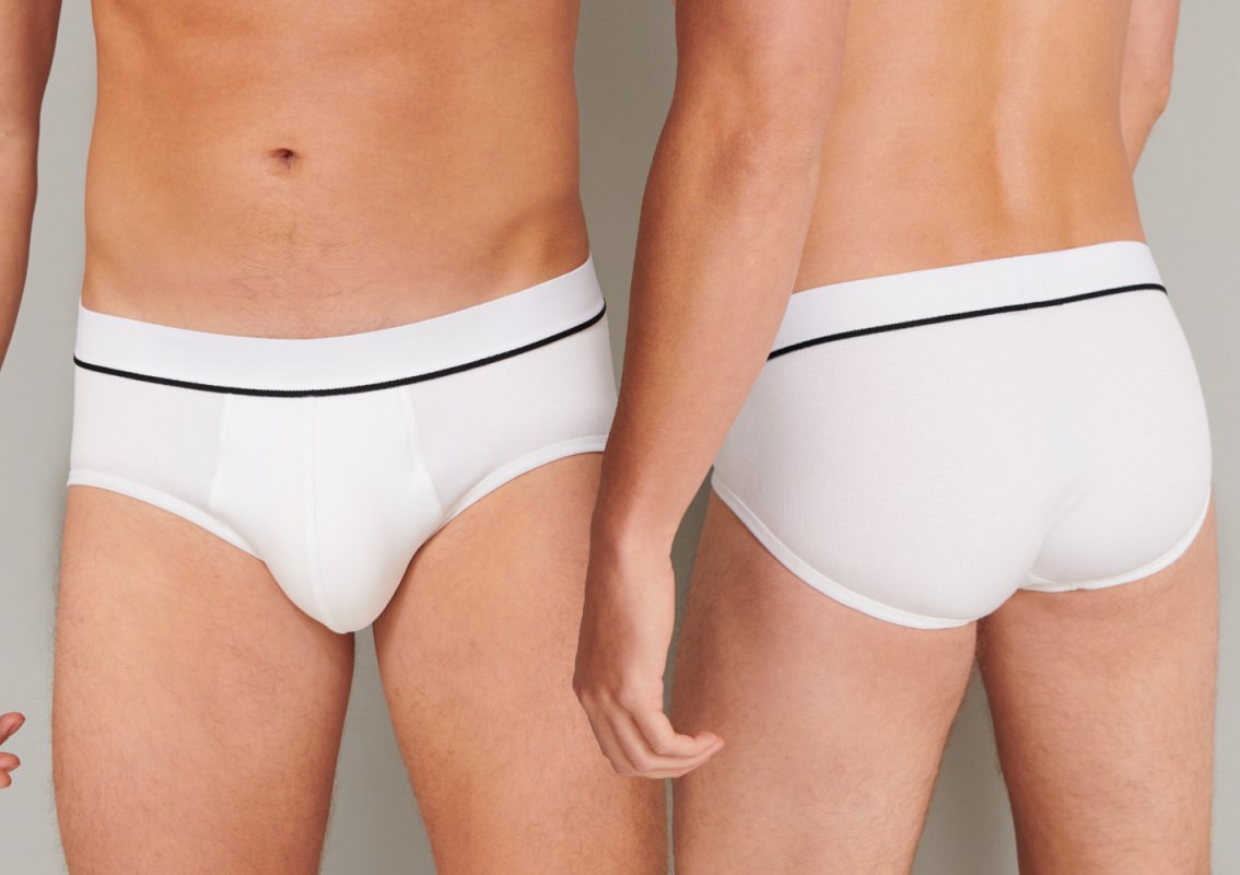 Men's Midi Briefs SCHIESSER Retro Rib -white -20%