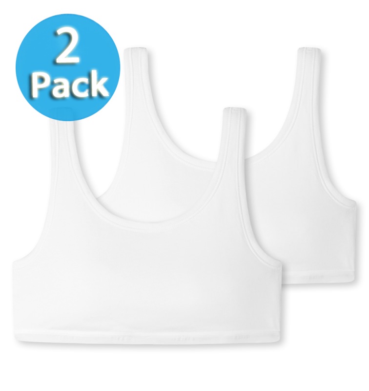 2er Pack Mädchen Bustier Schiesser 95/5 -weiß frei Haus