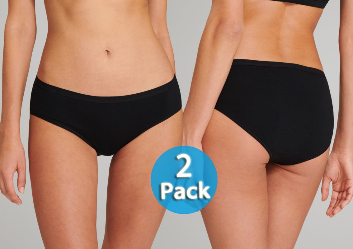 2-pack Hipster Briefs - Black - Ladies