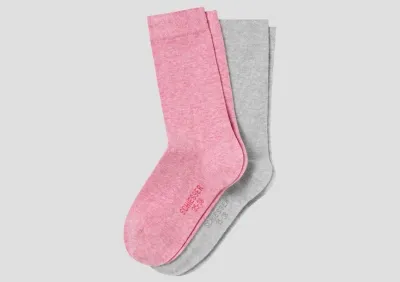 2er Pack SCHIESSER Damensocken Cotton Fit rosa & grau 2er Pack SCHIESSER Damensocken Cotton Fit rosa & grau
