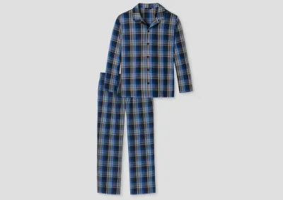 Schiesser Herren Pyjama blau-kariert Schiesser Herren Pyjama blau-kariert
