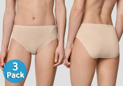 Damen Slip SCHIESSER Essential 3er-Pack - nude Damen Slip SCHIESSER Essential 3er-Pack - nude