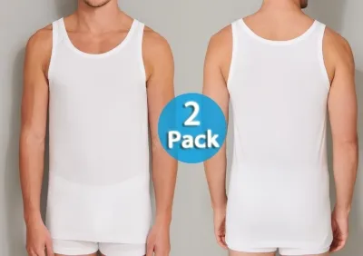 2er Pack SCHIESSER Herren Unterhemd 95/5 - weiß 2er Pack SCHIESSER Herren Unterhemd 95/5 - weiß