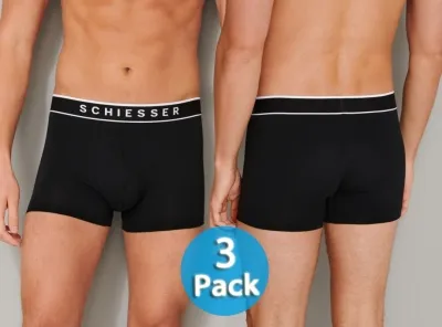 3er Pack Herren Shorts SCHIESSER 95/5 - schwarz 3er Pack Herren Shorts SCHIESSER 95/5 - schwarz