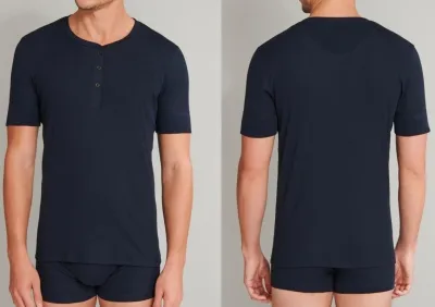 Herren Shirt 1/2 Schiesser Retro Rib - dunkelblau Herren Shirt 1/2 Schiesser Retro Rib - dunkelblau