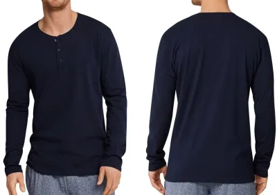 Männer Langarm Shirt 1/1 SCHIESSER Mix & Relax - dunkelblau Männer Langarm Shirt 1/1 SCHIESSER Mix & Relax - dunkelblau