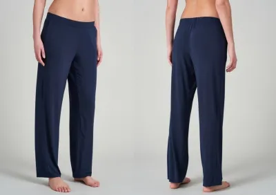 Damen Loungehose Lang Marlene-Schnitt Schiesser Mix & Relax - blau Damen Loungehose Lang Marlene-Schnitt Schiesser Mix & Relax - blau