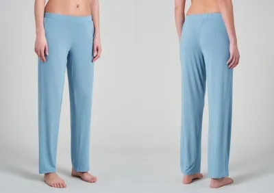 Damen Loungehose Lang Marlene-Schnitt Schiesser Mix & Relax - hellblau Damen Loungehose Lang Marlene-Schnitt Schiesser Mix & Relax - hellblau