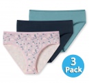 3er-Pack Damen Slip SCHIESSER 95/5 - blaugrau zartrosa dunkelblau