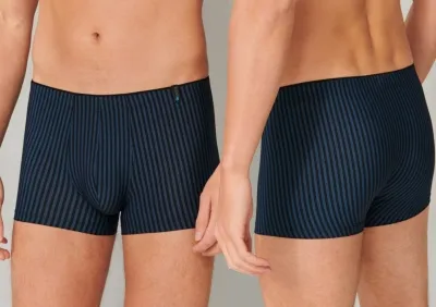 SCHIESSER Herren New Shorts Long Life Soft - schwarz navy gestreift SCHIESSER Herren New Shorts Long Life Soft - schwarz navy gestreift