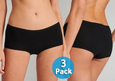 3er Pack Damen Shorts SCHIESSER Organic Cotton 95/5 - schwarz 3er Pack Damen Shorts SCHIESSER Organic Cotton 95/5 - schwarz