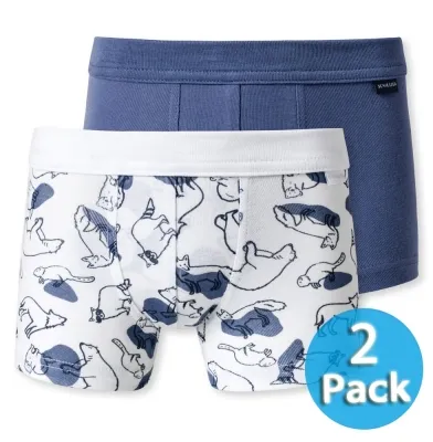 2er Pack Jungen Shorts SCHIESSER Original Classics - weiß und blau