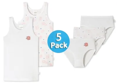 SCHIESSER Unterwäsche Set 5er Pack Mädchen Slips und Shirts - weiß SCHIESSER Unterwäsche Set 5er Pack Mädchen Slips und Shirts - weiß