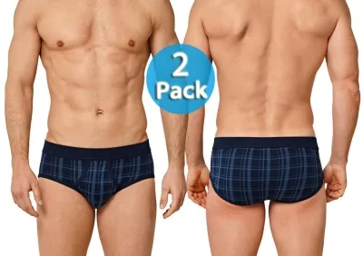 2er Pack Herren Sportslip Feinripp Schiesser Original Classics - dunkelblau
